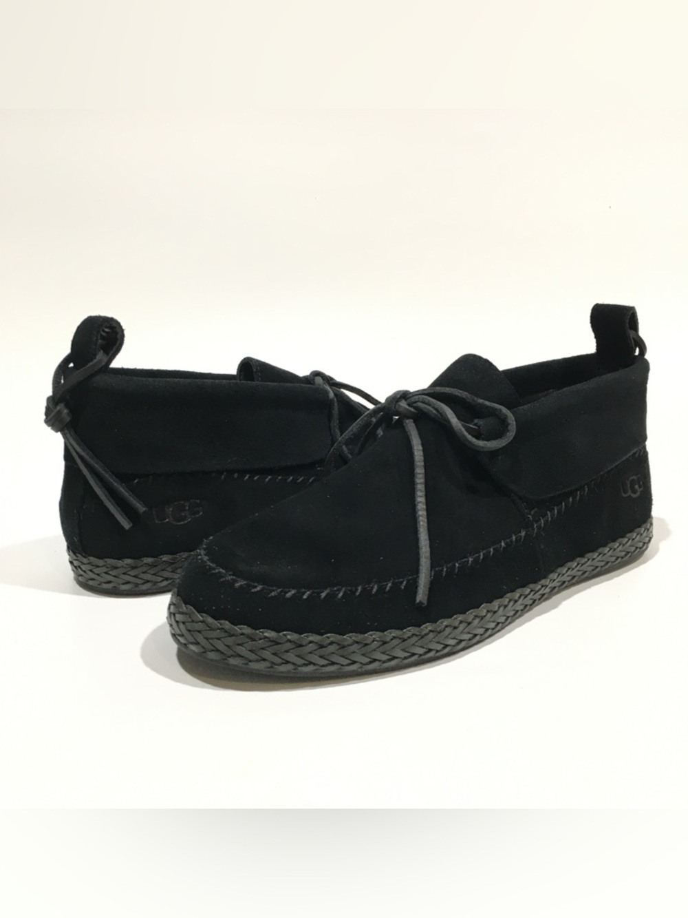 UGG Woodlyn Moccasin Loafers -Black Suede -Women’s US 9.5 -NEW